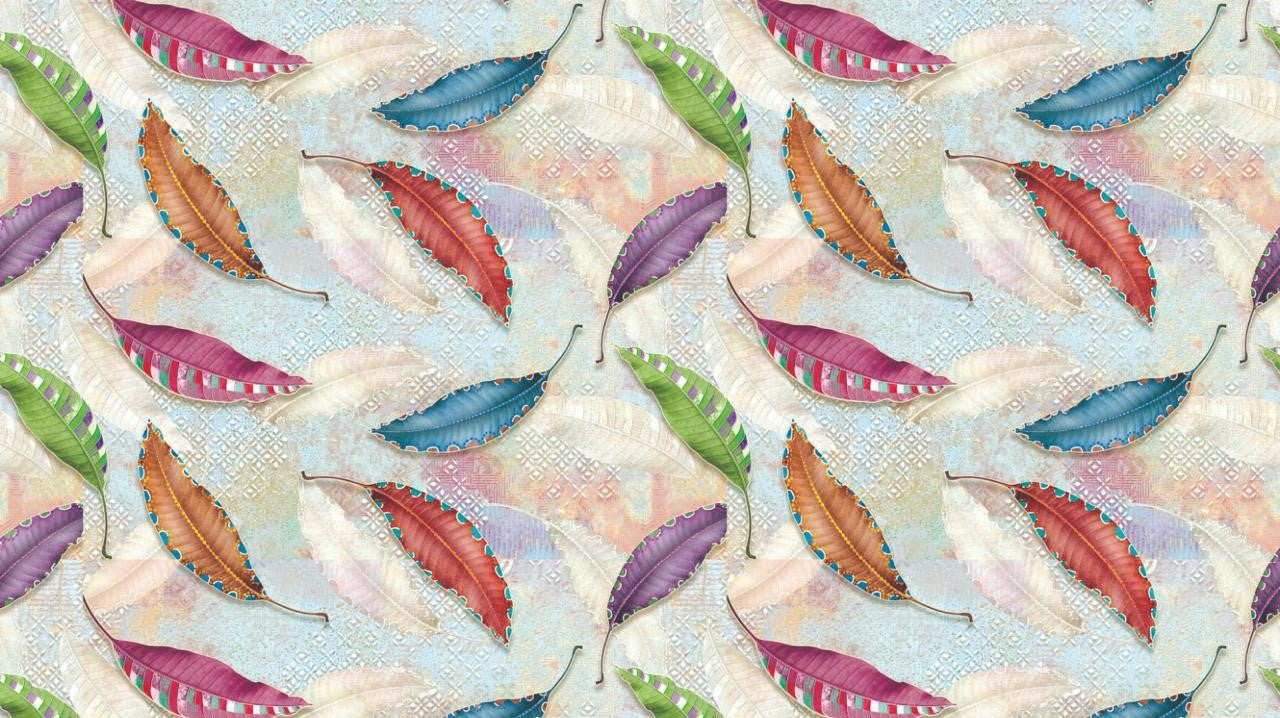 Multicolor Feather Leaf Gift Wrapping Paper(Pack of 20 sheets) | 95 GSM | 19.5 x 27.5 inches