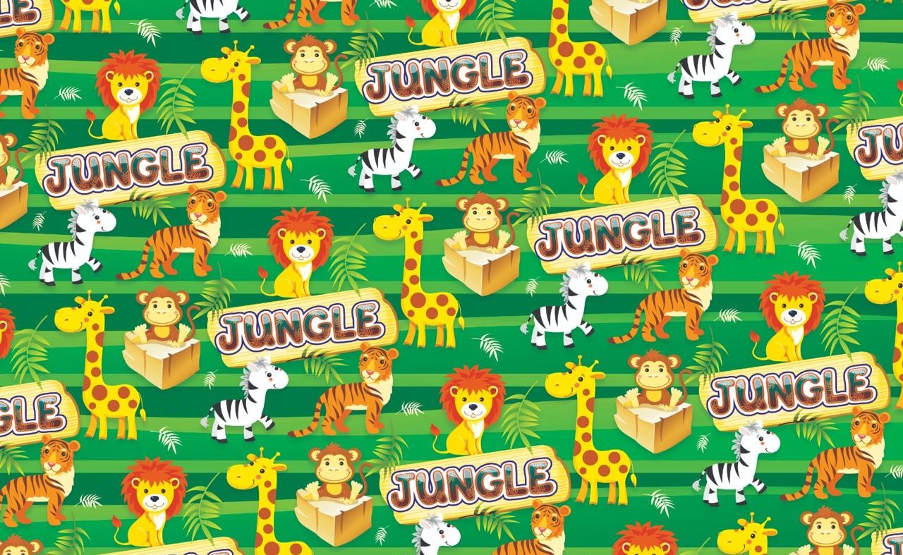 Jungle Gift Wrapping Paper (Pack of 20 sheets) | 80 GSM | 19.5 x 27.5 inches
