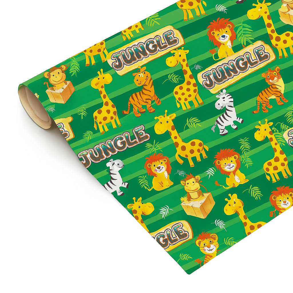 Jungle Gift Wrapping Paper (Pack of 20 sheets) | 80 GSM | 19.5 x 27.5 inches
