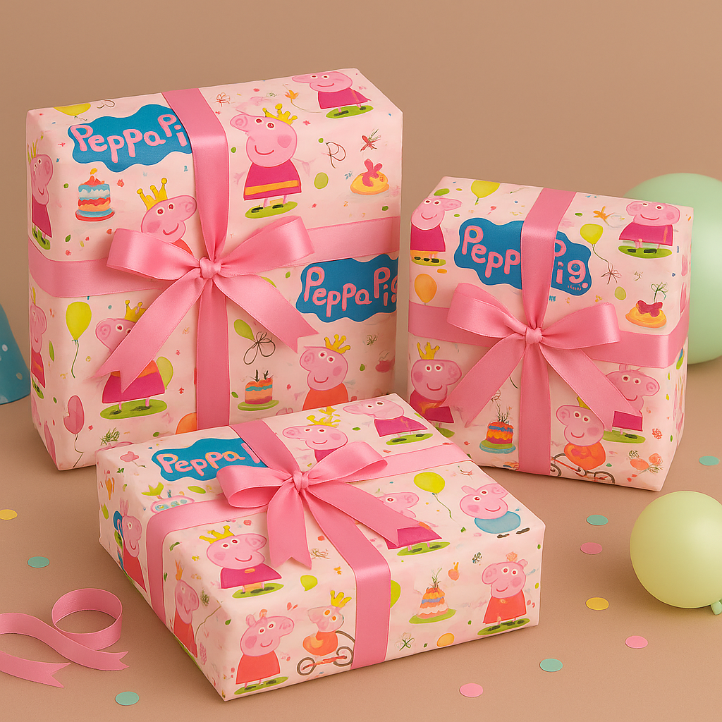Peppa Pig Gift Wrapping Paper(Pack of 20 sheets) | 80 GSM | 19.5 x 27.5 inches