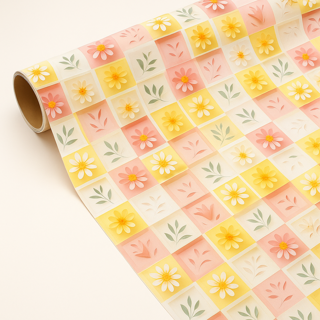 Multi Floral Check (Pack of 20 sheets) | 95 GSM | 19.5 x 27.5 inches