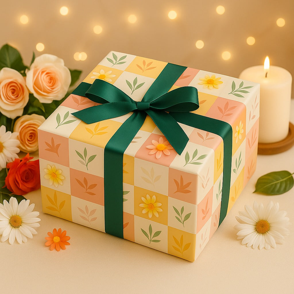 Multi Floral Check (Pack of 20 sheets) | 95 GSM | 19.5 x 27.5 inches