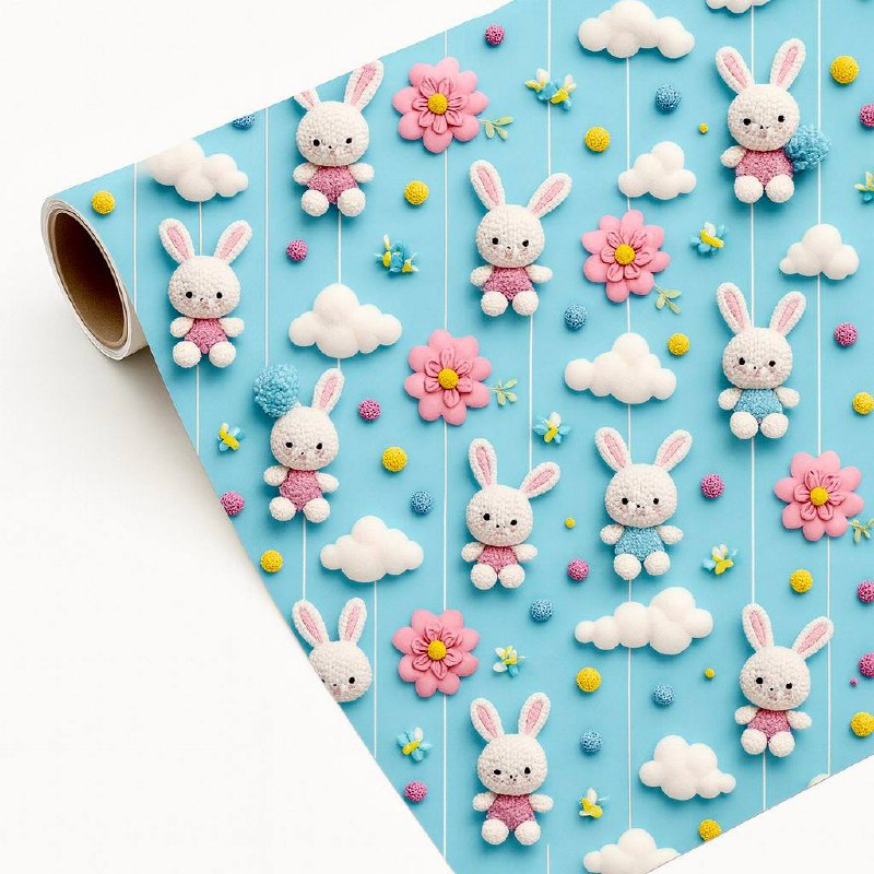 Bunny Gift Wrapping Paper (Pack of 20 sheets) | 95 GSM | 19.5 x 27.5 inches