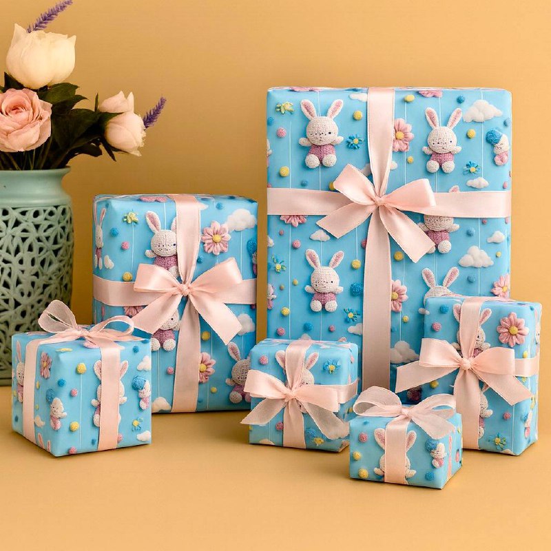 Bunny Gift Wrapping Paper (Pack of 20 sheets) | 95 GSM | 19.5 x 27.5 inches