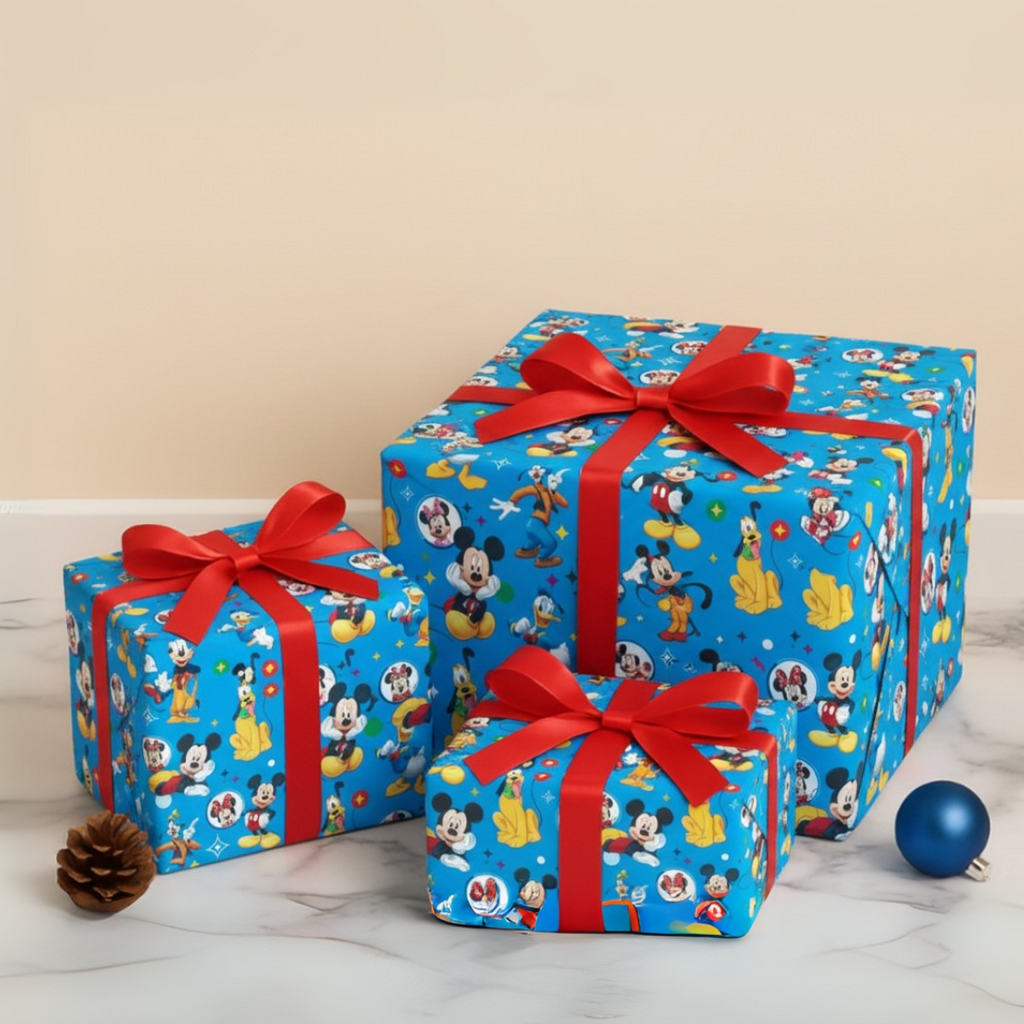 Mickey Gift Wrapping Paper(Pack of 20 sheets) | 80 GSM | 19.5 x 27.5 inches