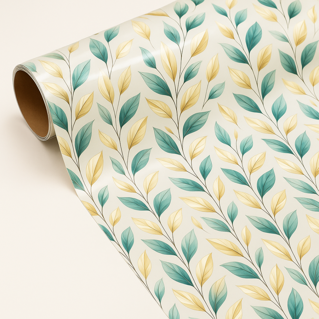 Green White Leaves (Pack of 20 sheets) | 95 GSM | 19.5 x 27.5 inches