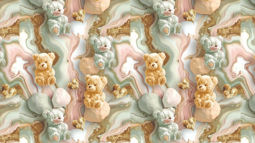 Green and Brown Teddy Gift Wrapping Paper (Pack of 20 sheets) | 80 GSM | 19.5 x 27.5 inches