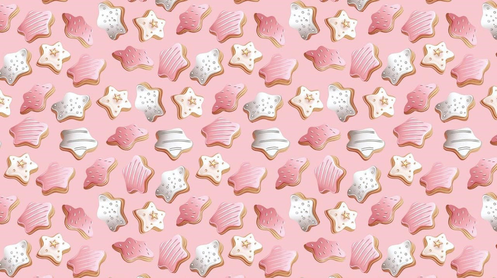 Pink White Cookie Gift Wrapping Paper (Pack of 20 sheets) | 95 GSM | 19.5 x 27.5 inches