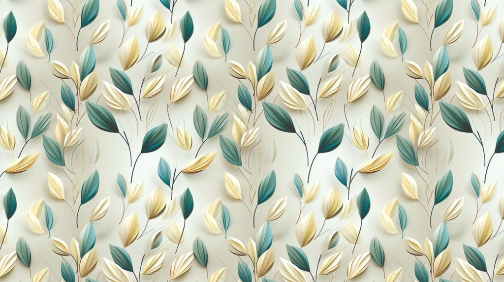 Green White Leaves (Pack of 20 sheets) | 95 GSM | 19.5 x 27.5 inches