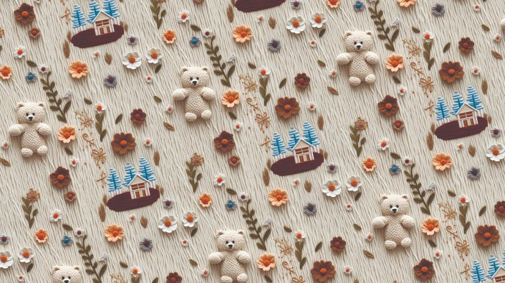 Teddy and Hut Gift Wrapping Paper (Pack of 20 sheets) | 95 GSM | 19.5 x 27.5 inches