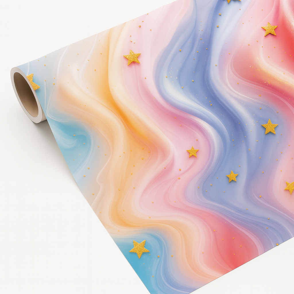 Multicolor Star Gift Wrapping Paper(Pack of 20 sheets) | 80 GSM | 19.5 x 27.5 inches