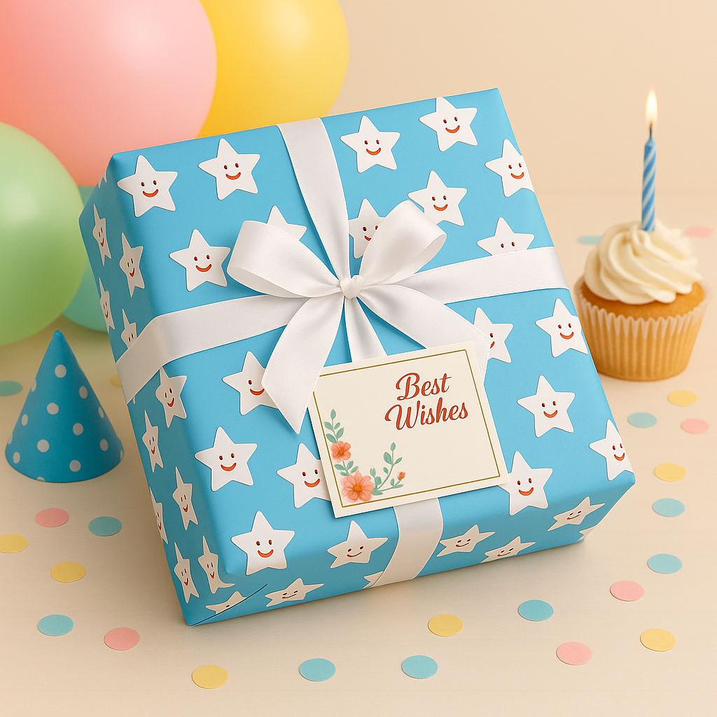 Blue with White Smiley (Pack of 20 sheets) | 95 GSM | 19.5 x 27.5 inches