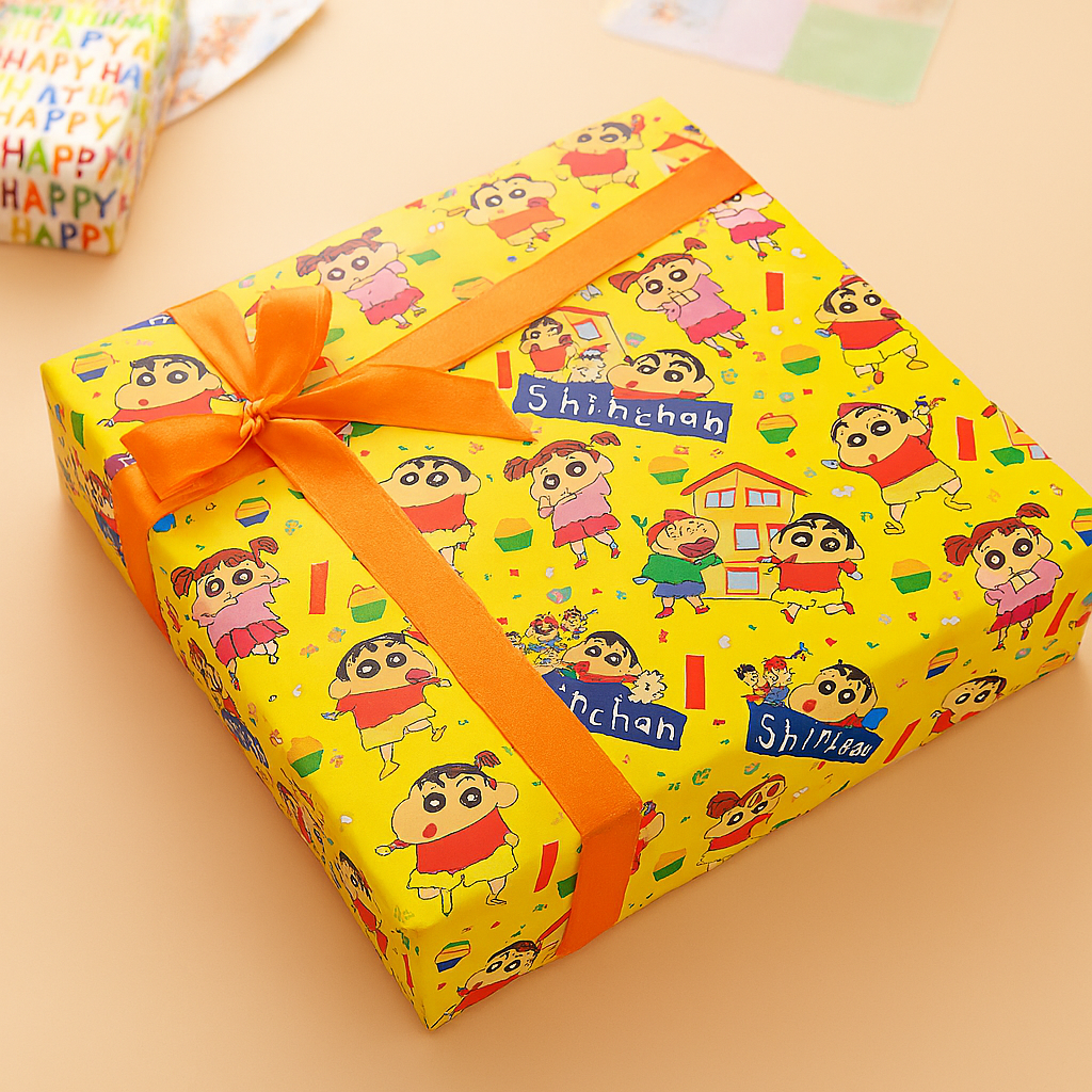 Shinchan Gift Wrapping Paper(Pack of 20 sheets) | 80 GSM | 19.5 x 27.5 inches
