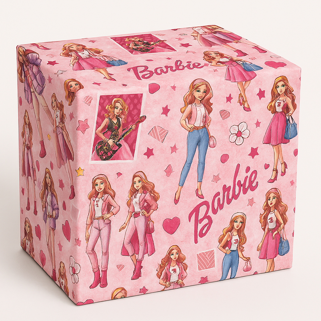 Barbie Gift Wrapping Paper (Pack of 20 sheets) | 80 GSM | 19.5 x 27.5 inches