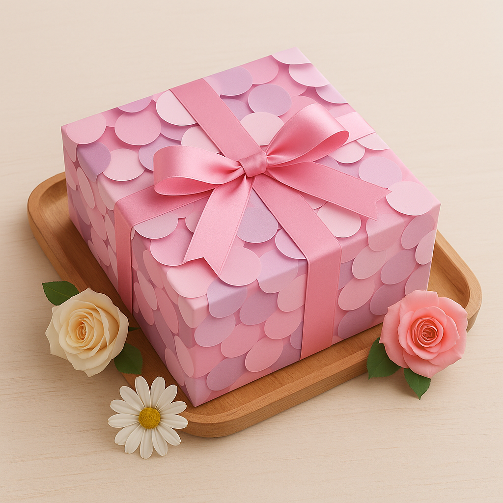 Pink Scallop Gift Wrapping Paper(Pack of 20 sheets) | 95 GSM | 19.5 x 27.5 inches