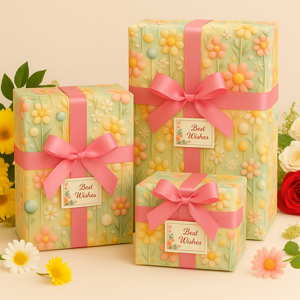 Cute Floral Gift Wrapping Paper (Pack of 20 sheets) | 95 GSM | 19.5 x 27.5 inches