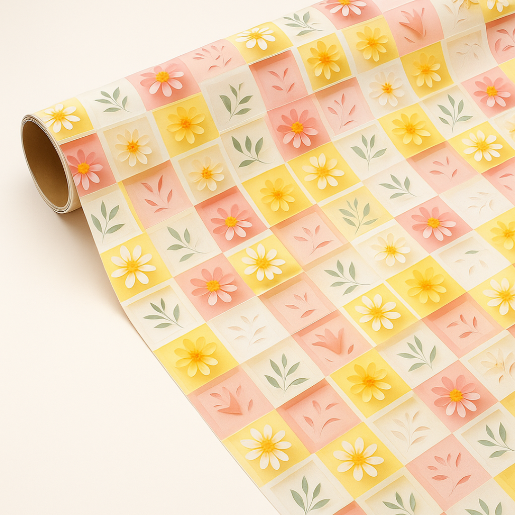 Multi Floral Check (Pack of 20 sheets) | 95 GSM | 19.5 x 27.5 inches