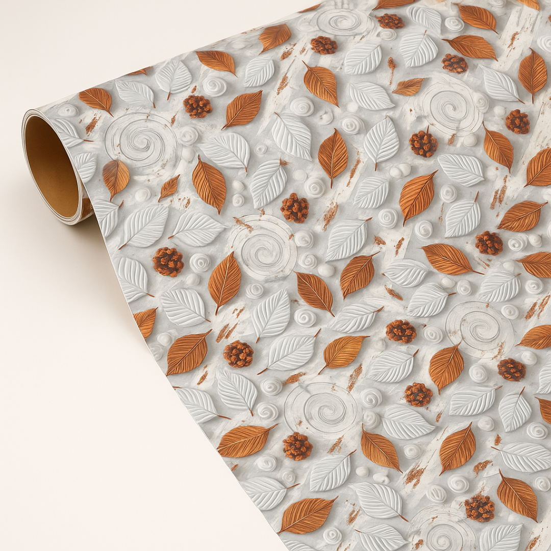 Brown Leaves Gift Wrapping Paper (Pack of 20 sheets) | 95 GSM | 19.5 x 27.5 inches